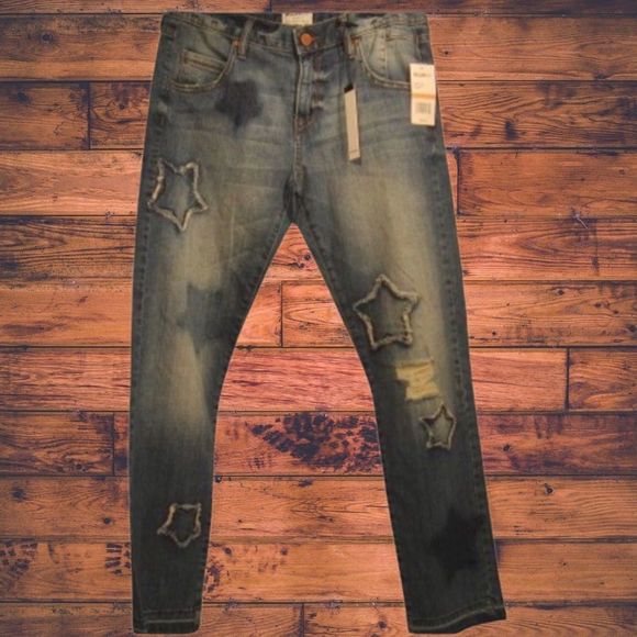 NWT $99 William Rast | Timberlake |Best Friend | Timber | Star Patch Jeans - Picture 4 of 13
